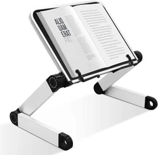 Book Stand Laptop Stand Adjustable Book Holder Tray with Page Paper Clips Ergono