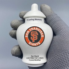 Ceramic Baseball Urn San Francisco Giants Theme, Custom Text