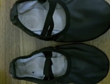 Dance Ballet Shoes Black Youth 1.5M Kids Split Sole Leather