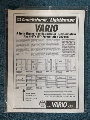 Leuchtturm VARIO Stock Sheets, 2S Dbl-side 5-sleeve, Unopened pkg/5 (R15-27/5)