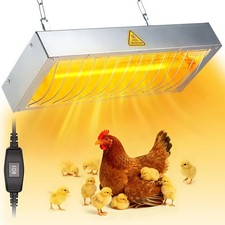 600W Heat Lamp for Chickens, Large Chicken Coop Heater, Adjustable Temp and Heig