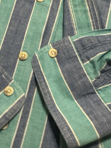 Camisa retro vintage LL Bean hecha en EE. UU. años 80 a rayas limpieza en seco mediana - Imagen 7 de 12