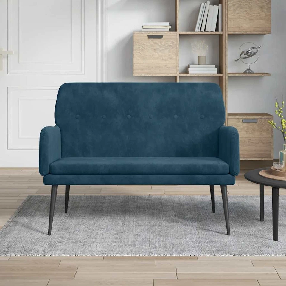 Banc 108x79x79 cm Velours Banquette Siège d'Entrée Salon Multicolore vidaXL - Photo 4/4
