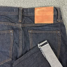 Unbranded Brand 14.5 oz Selvedge Jeans Mens 29 Skinny UB101 Raw Hem Denim Blue