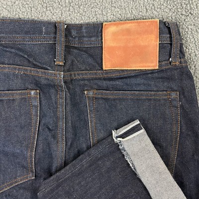 Unbranded Brand 14.5 oz Selvedge Jeans Mens 29 Skinny UB101 Raw Hem Denim Blue