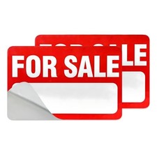 For Sale Sign for Cars,12" x 8" Self-Adhesive Reflective Vinyl for Sale 2 PCS