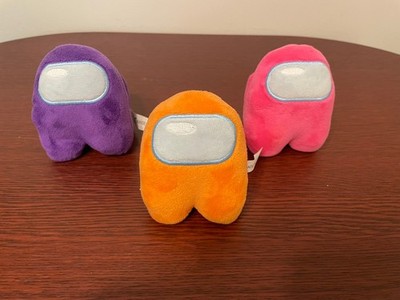 Toikido Among Us 4'' Sqeaker Plush Set - Orange Pink and Purple
