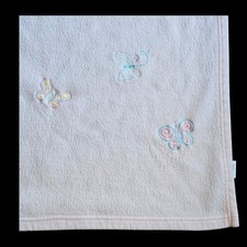 Spring Industries Pink Butterfly Baby Blanket Fleece Embroidered