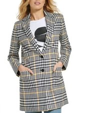 NWOT KARL LAGERFELD Plaid Mid Length Blazer with Pockets Size 6 Retails $220.00