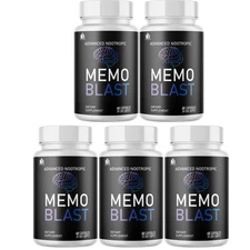 Memo Blast- Brain Health Support Formula, Nootropic Supplement- 5 Bottles