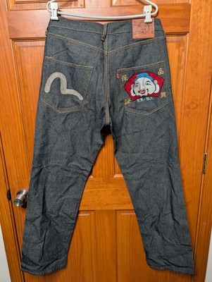 Evisu Men's Vintage Denim Straight  Jeans 34w X 33L