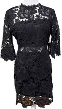 Lulus A Fine Romance Black Lace Sheath Dress - Illusion Cutout Cocktail LBD