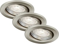 Di-Ka Led Einbauleuchte Swing 3Er Set Nickel-Matt Ø 8,5 Cm GU10 Dimmbar