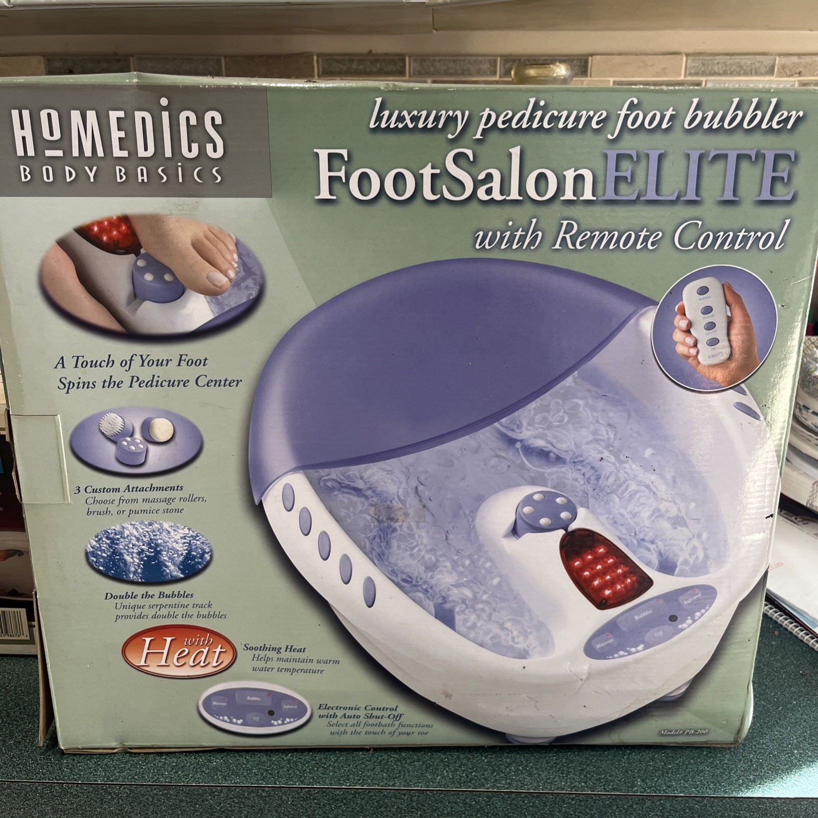 HoMedics FootSalon Elite Luxury Pedicure Foot Bubbler Spa Massage  Remote NEW