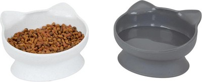 Kitty City Elevated Cat Bowls (Set of 2), Whisker-Friendly Raised Cat Food & Wat
