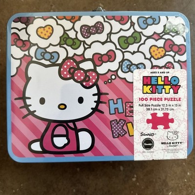 Pressman Hello Kitty Peace Puzzle in Lunch Box Tin - 100 Pieces
