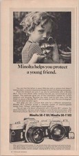 Minolta SR-T 101 102 Camera Vintage Magazine Print Ad 1970s Boy Raccoon B&W