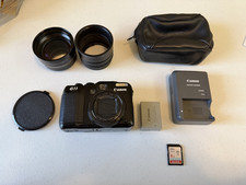 Canon PowerShot G11 Digital Camera Battery Charger Tested + Tele-converter Lens