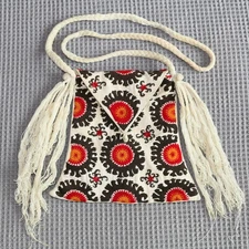 ISABEL MARANT ETOILE Embroidered Boho Braid Tassel Crossbody Shoulder Bag Purse