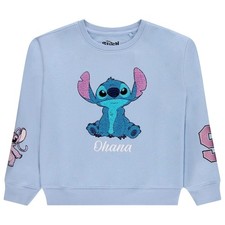 Disney Lilo  Stitch Girls Sweatshirt -Jumbo Graphic Print, Chenille patch...