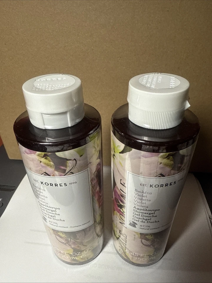 PACK DE 2 Gel de Ducha Korres Violet 8.45 OZ / 250ml Nuevo SELLADO Foto 2 de 4