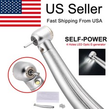 Dental LED E-generator Fast High Speed Handpiece Turbine Push Button 4Holes USA