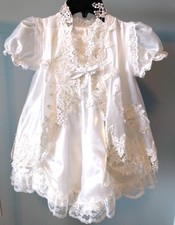 Girls Sz 4 First Communion Flower Girl 2 Pc Dress/Vest Lace Pearls Popaye's VTG