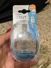 3 Packs Of 2 Clear Philips AVENT Anti-Colic Nipple, Medium Flow 6 Months