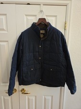 Vintage L.L. Bean Men's Waxed Cotton Goose Down Insulated Jacket Navy Blue Sz XL