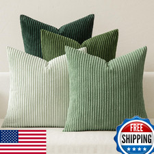 MIULEE Boho Farmhouse Sage Green Throw Pillow Covers 18x18 Inch Set of 4 Mordern