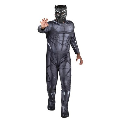 Mens Adult Large 32-34 Marvel Legacy Black Panther Costume Padded Body Suit