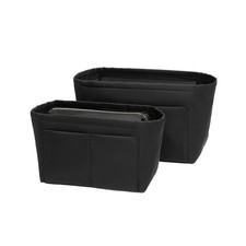 Large Black Nylon Handbag Tote Organizer Insert Simple Multiple Compartment