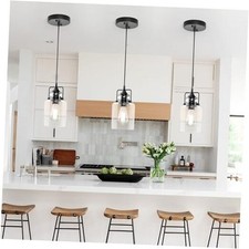 Pendant Lights for Kitchen Island, Modern Black Hanging Light Fixture, 3 Pack