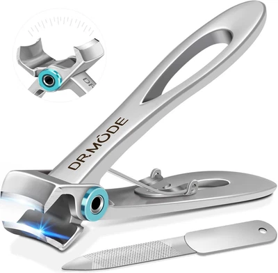 Nail Clippers - DRMODE Toe Nail Clippers for Thick Nails for Men with Wide Jaw O