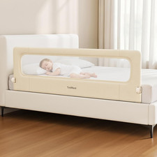 Folding Bed Rail for Toddlers, Baby Bed Rail Guard with Reinforced Anchor Safety