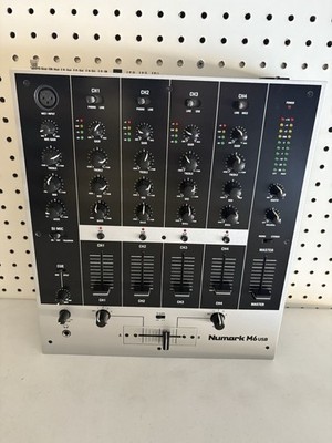 Numark M6USB 4-Channel DJ Mixer, Black/Silver, Tested/Works Excellent