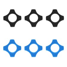 6 Piece 1.46" Rubber Quadrangular Microphone Rings, Black/Blue