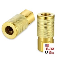 1/4 Inch Brass Female Industrial Coupler 2-Pack 1/4 Air Hose Fitting Quick