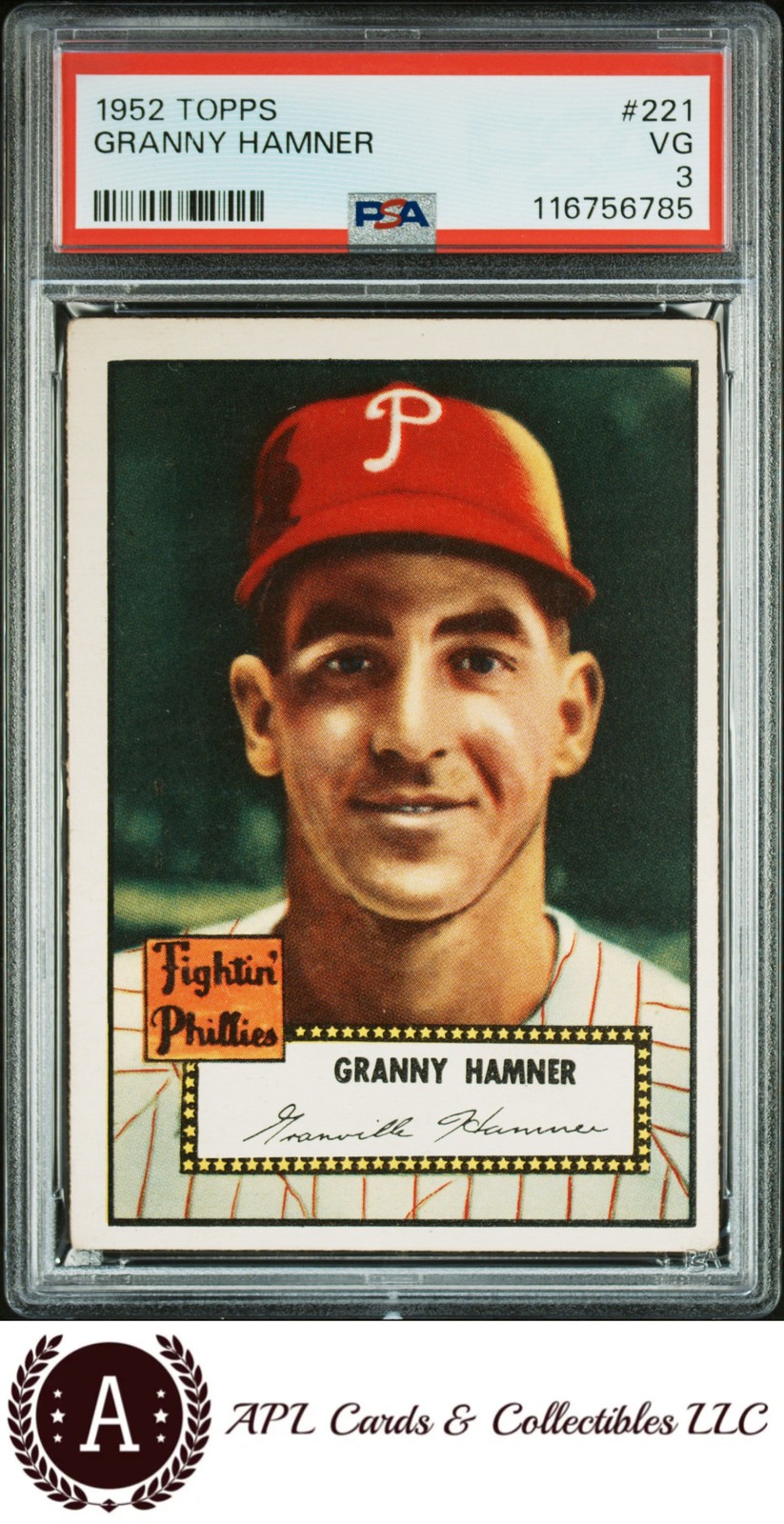1952 Topps #221 Granny Hamner PSA 3