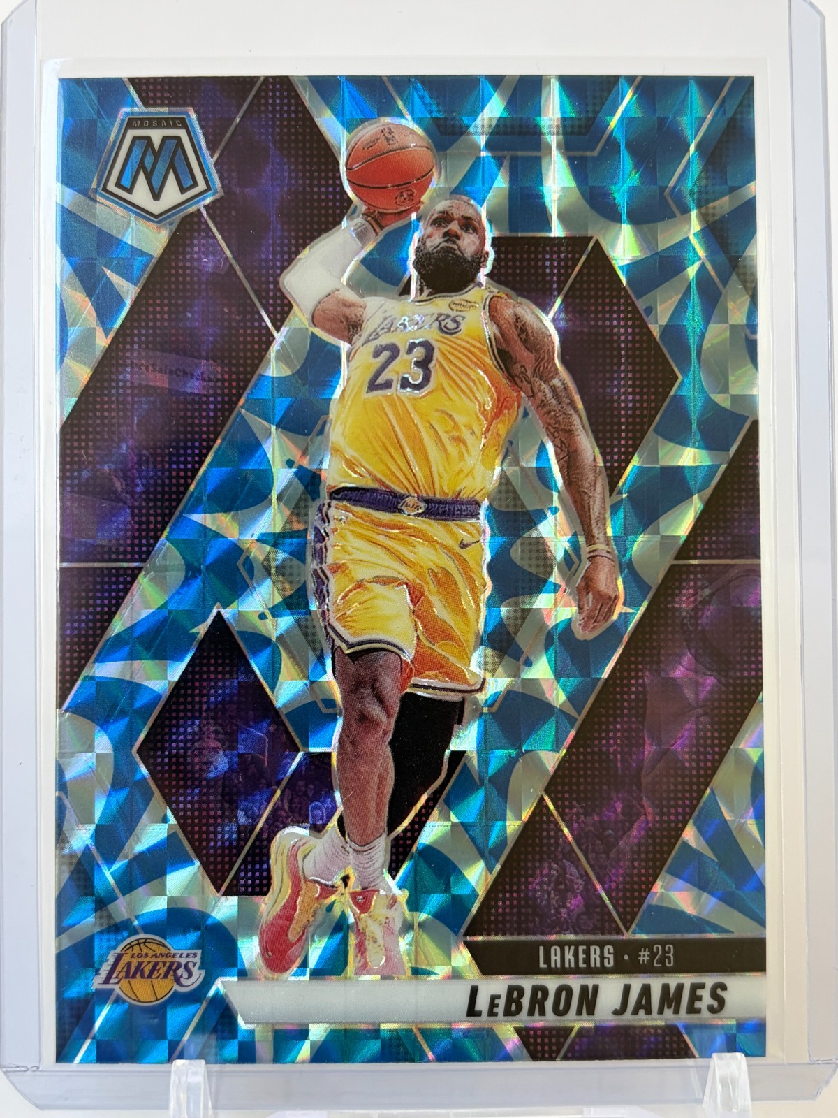 2024-25 Panini Mosaic LeBron James no. 180 Reactive Blue Mosaic Lakers