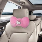 New HELLO KITTY Bow Knot Head Neck Rest Cushions Headrest Car Accessories 1pc