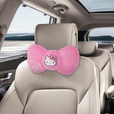 New Hello Kitty Bow Knot Head Neck Rest Cushions Headrest Car Accessories 1pc