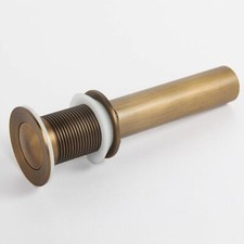 Antique Brass Bathroom Vessel Sink Pop Up Drain Stopper Without Overflow
