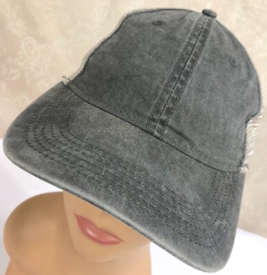 Blank Front Ballcap Gray George Retro Distressed Snapback Baseball Cap Hat