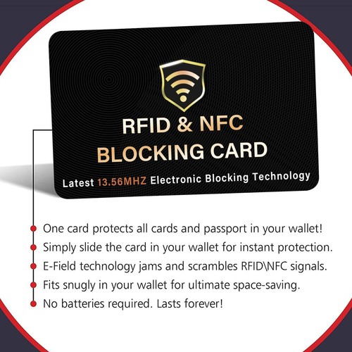 Confezione da 5 Carte Blocco RFID, Una Carta Protegge Intero Portafoglio, Protezione NFC - Foto 5 di 9