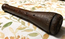 Antique Wooden 12" Primitive Country Beehive Ribbed Bobbin Textile Spool Spindle