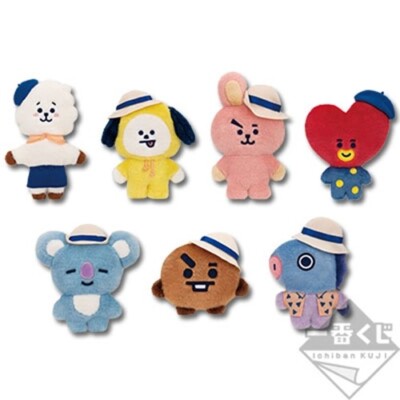 RARE BTS BT21 HAPPY CAMP‼ Ichiban Kuji 2020 Plush doll Set of 7