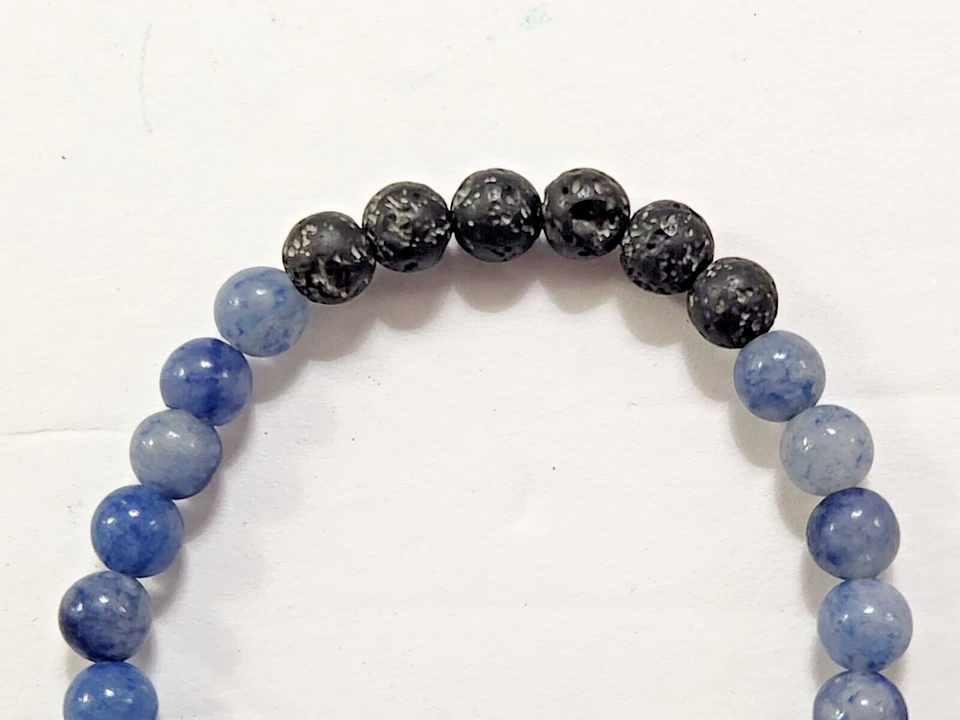 Juego de 2 cuentas elásticas de piedra natural de sodalita de 5 mm 8 mm tamaño 6 pulgadas belleza Foto 3 de 4
