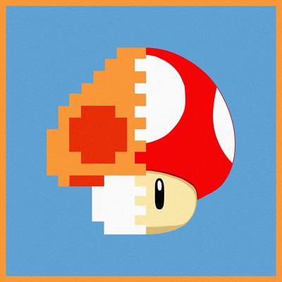 Super Mario Power Mushroom Nintendo Pop Art Signed Ltd.Ed. Print