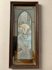 PETIT MIROIR STYLE ART DECO - REPOS DE LA NUIT ALPHONSE MUCHA
